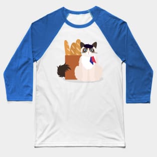 Bastille Day Cat Baseball T-Shirt
